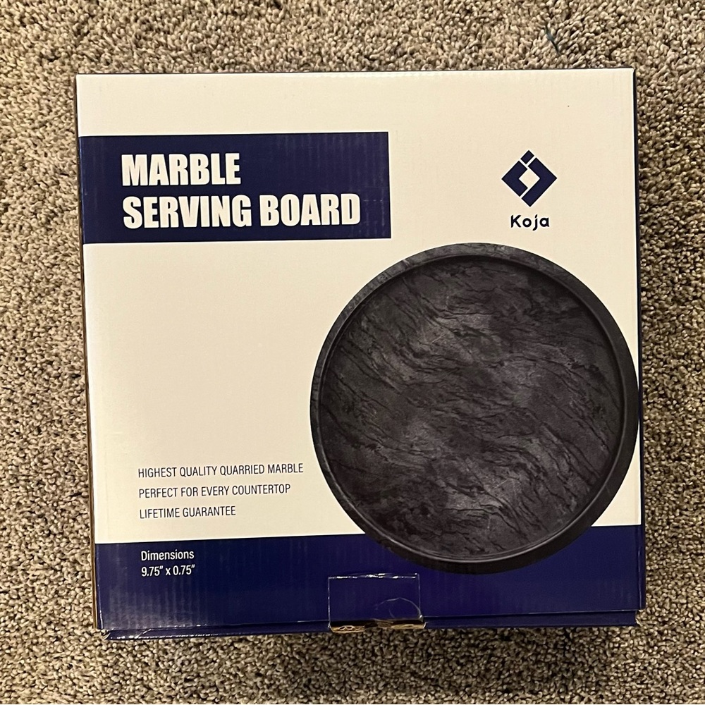 NEW IN BOX Marble Serving Platter